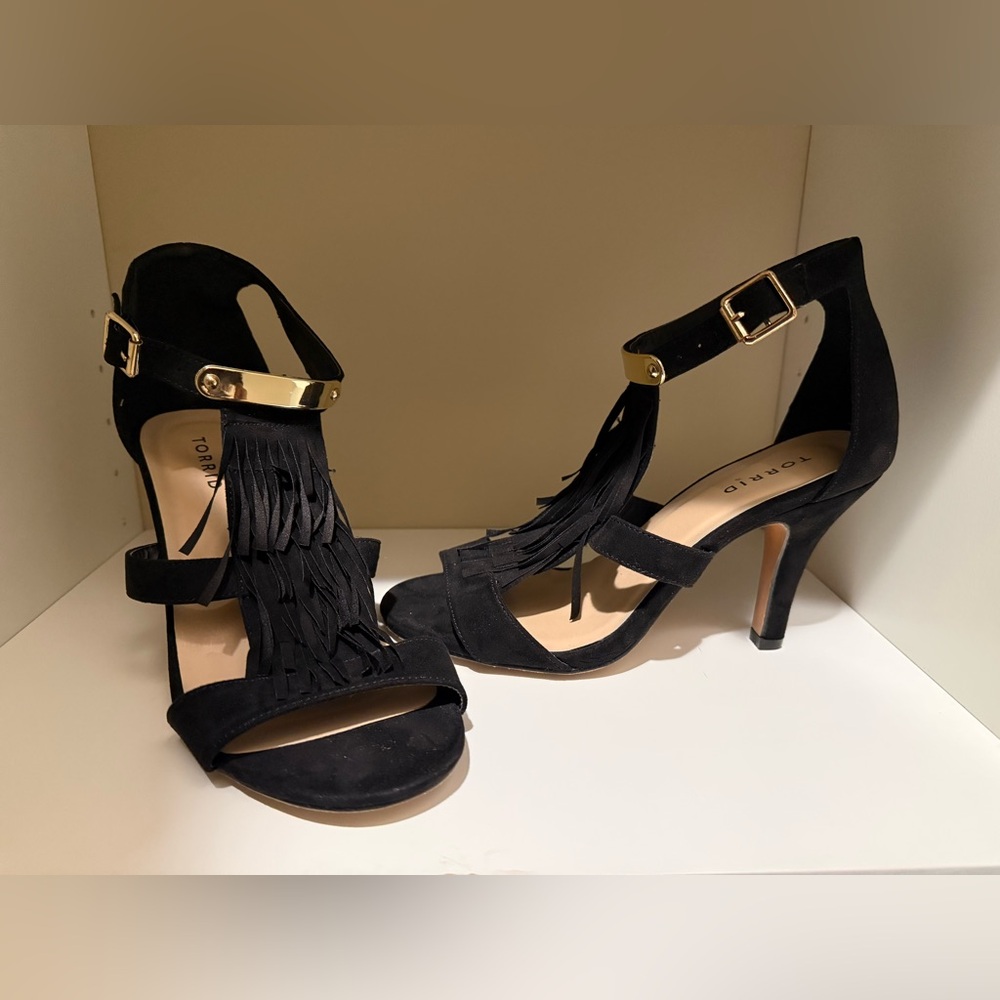Torrid Black Fringe Heels
